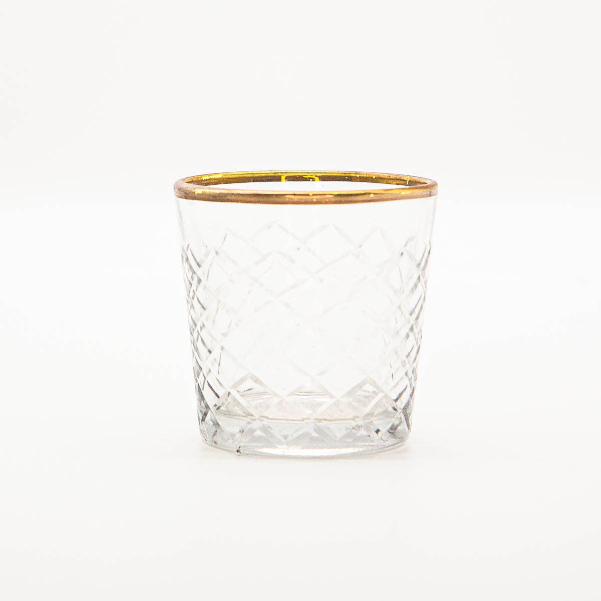 Vine Etched Glass Votive Clear/Gold 2.5x2.75