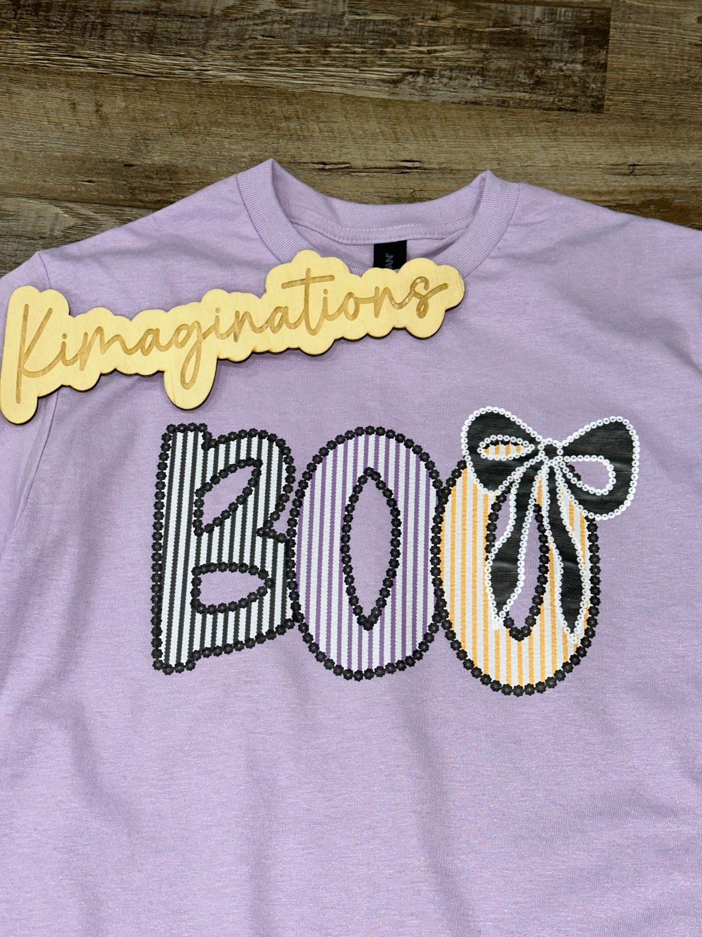 Boo Faux Seersucker and Sequin t-shirt