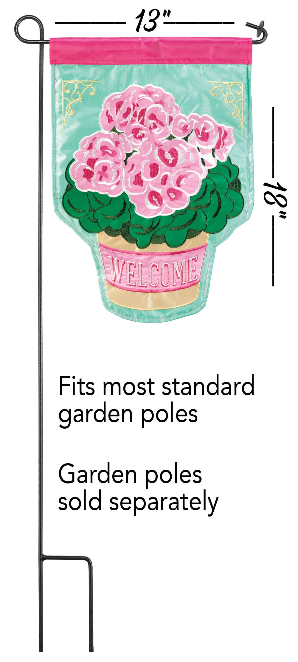 Welcome Potted Geraniums Garden Flag