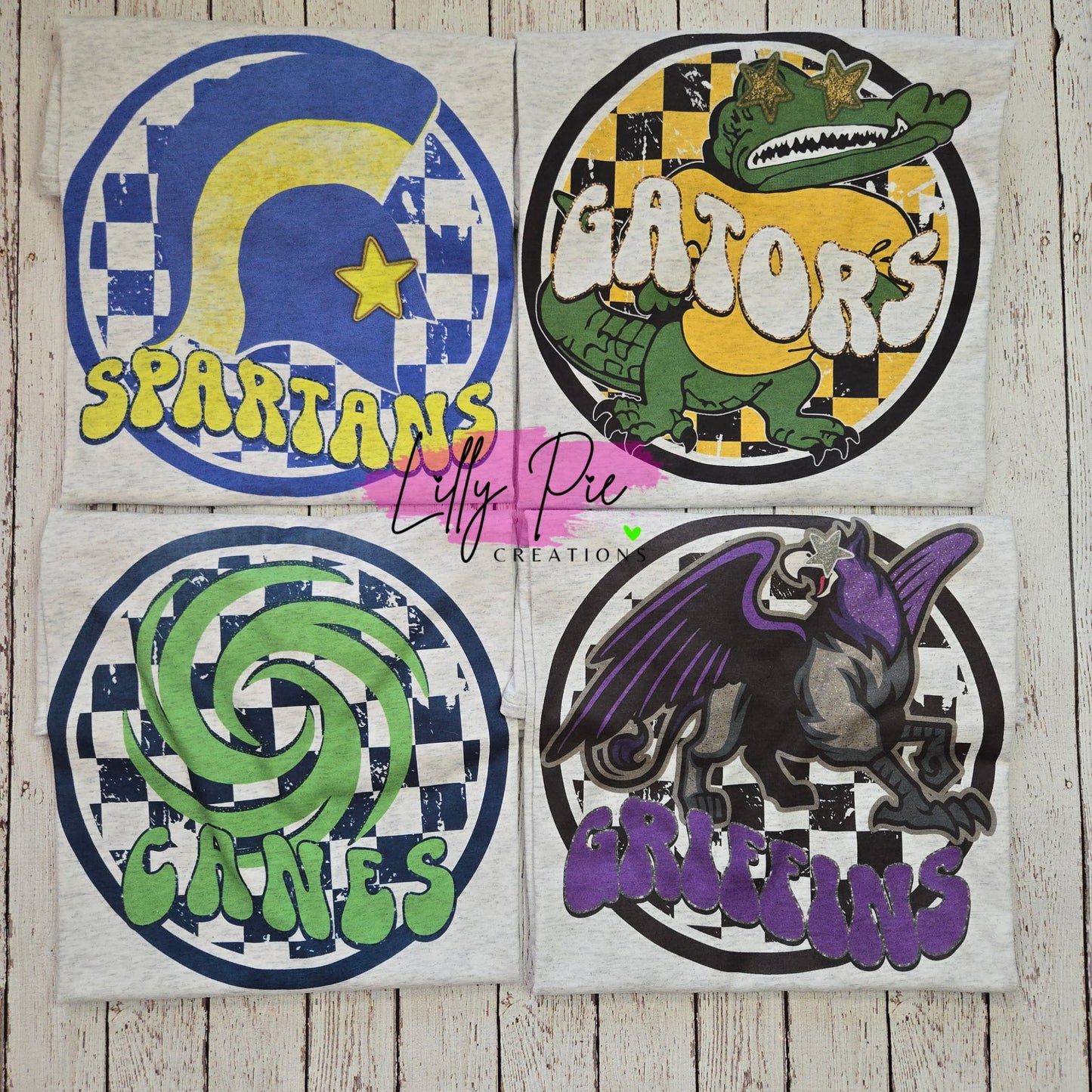 Pre-Order Checkered Preppy Mascot High School T-Shirts -turnaround time 2 weeks - Lilly Pie Creations