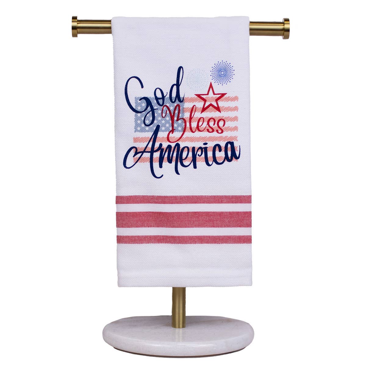 God Bless America Hand Towel White/Red/Blue 20x28