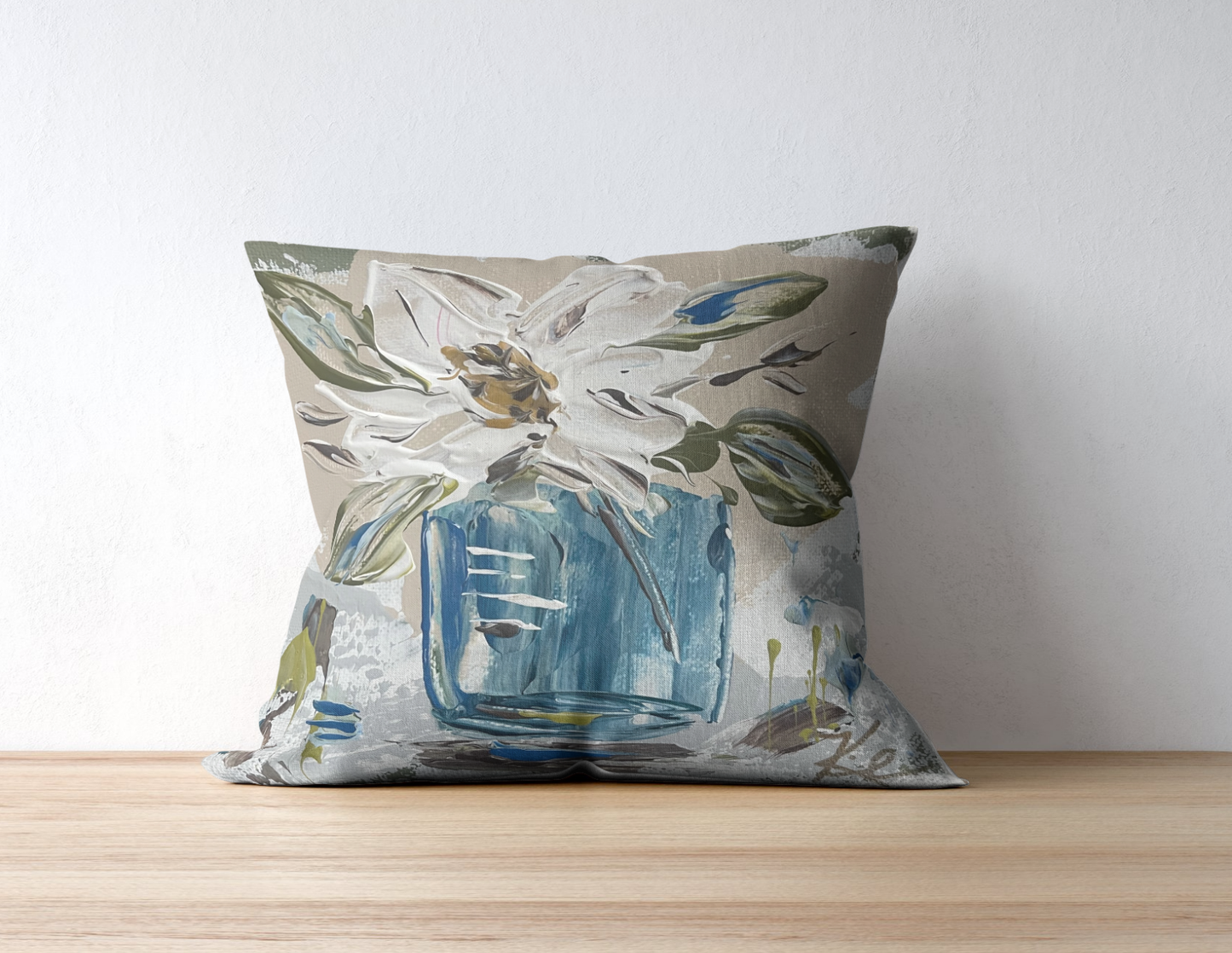 GA White Magnolia Pillow