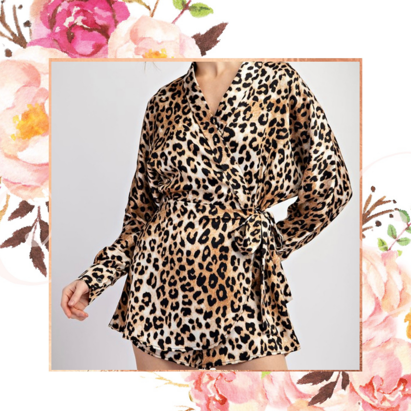 Leopard Wrap Style Romper