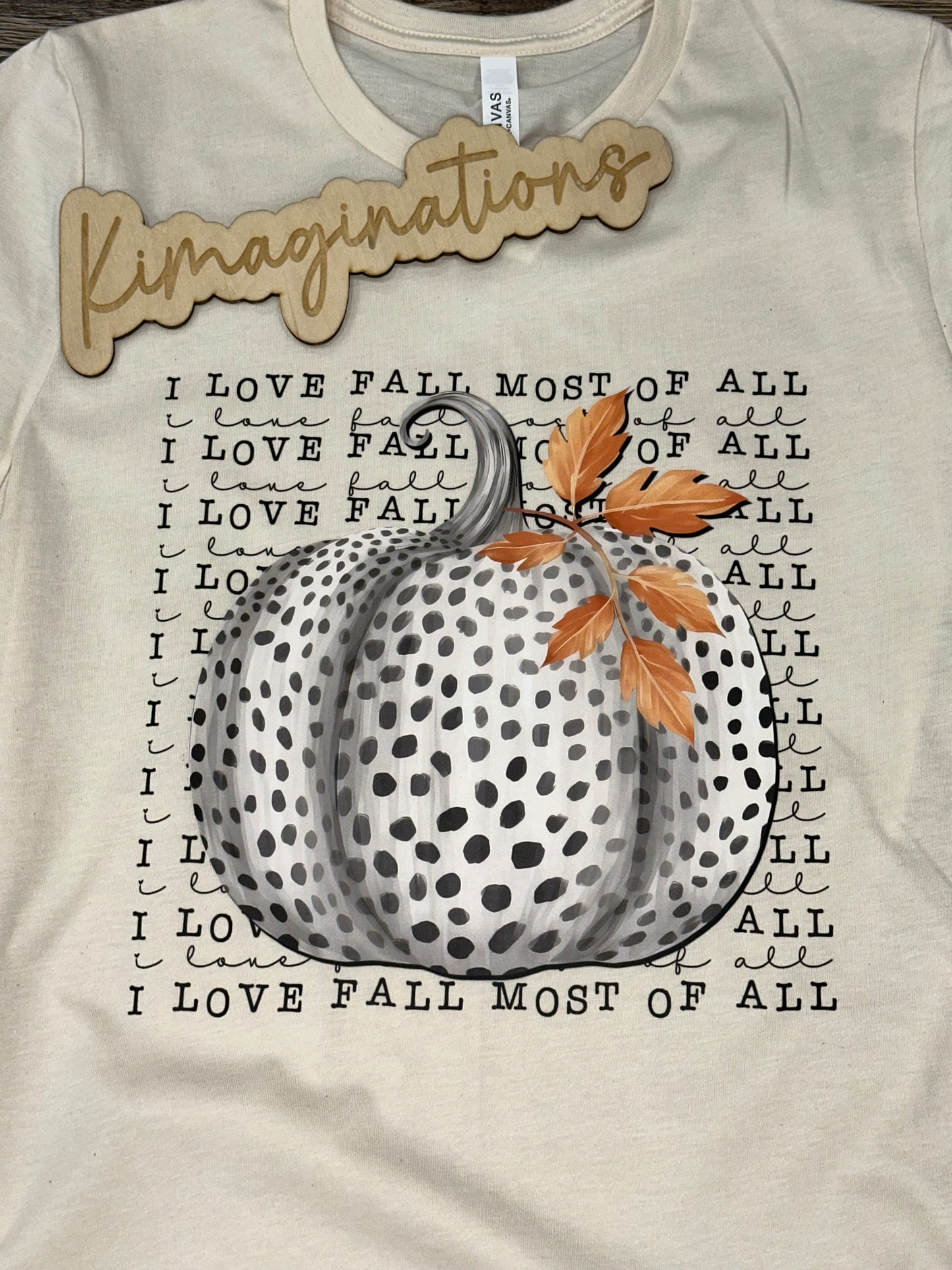 I Love Fall Most of All Polka Dot Pumpkin T-shirt
