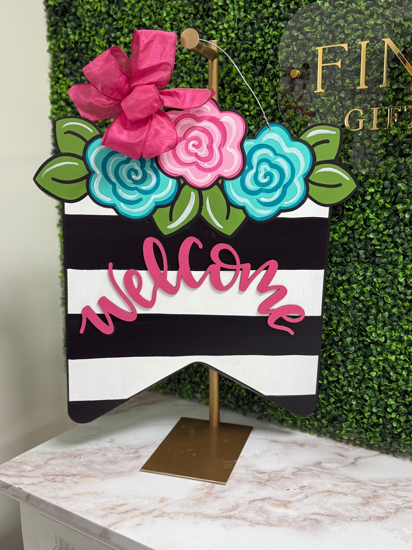 Floral Welcome Sign