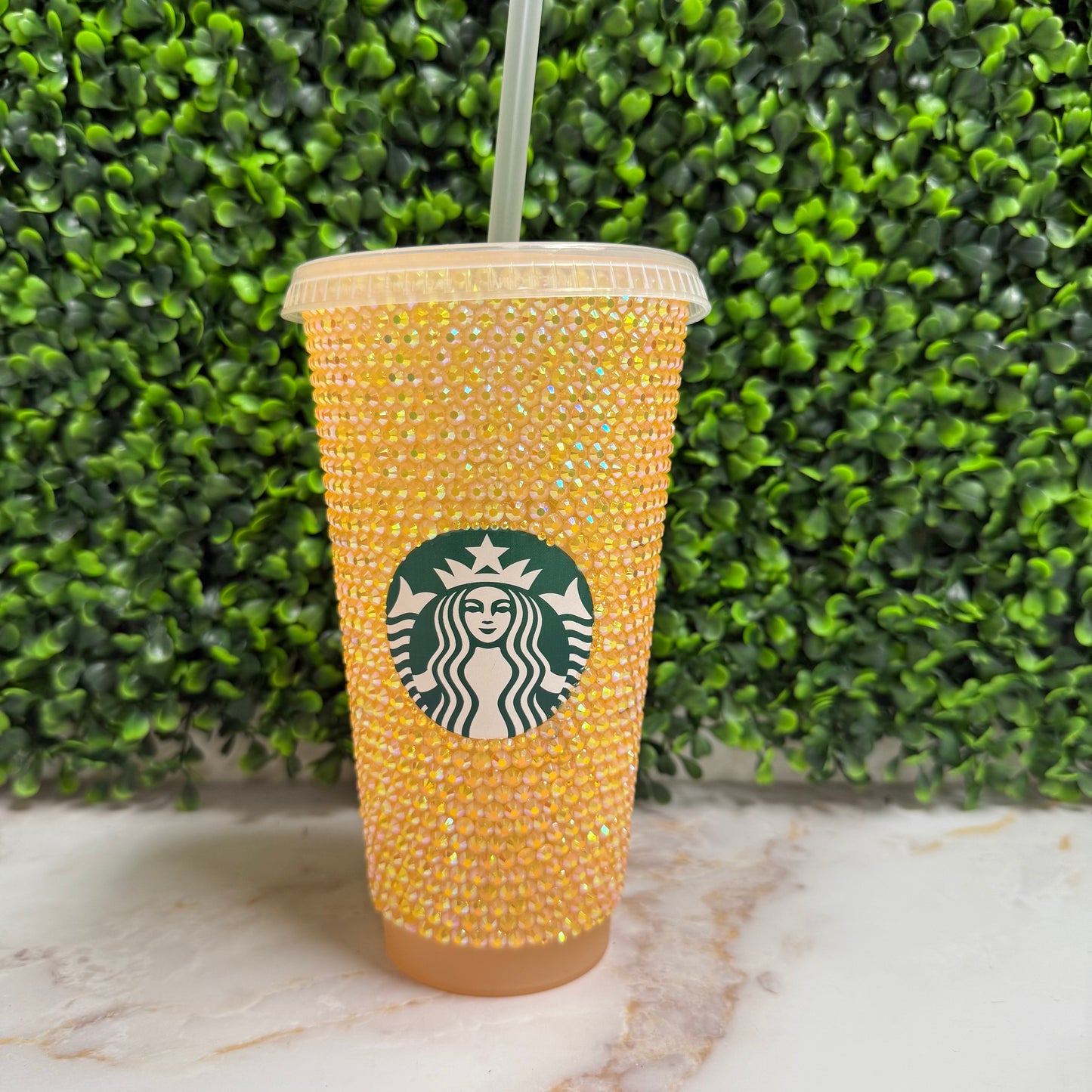 24 Oz Studded Orange Cup (with Coffee Lady)