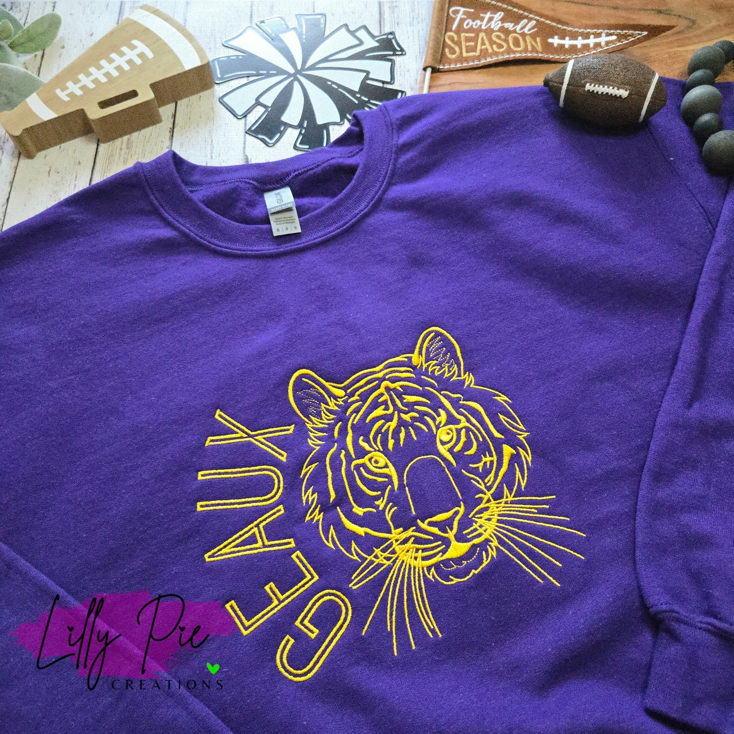 Geaux Embroidered Purple Sweatshirt
