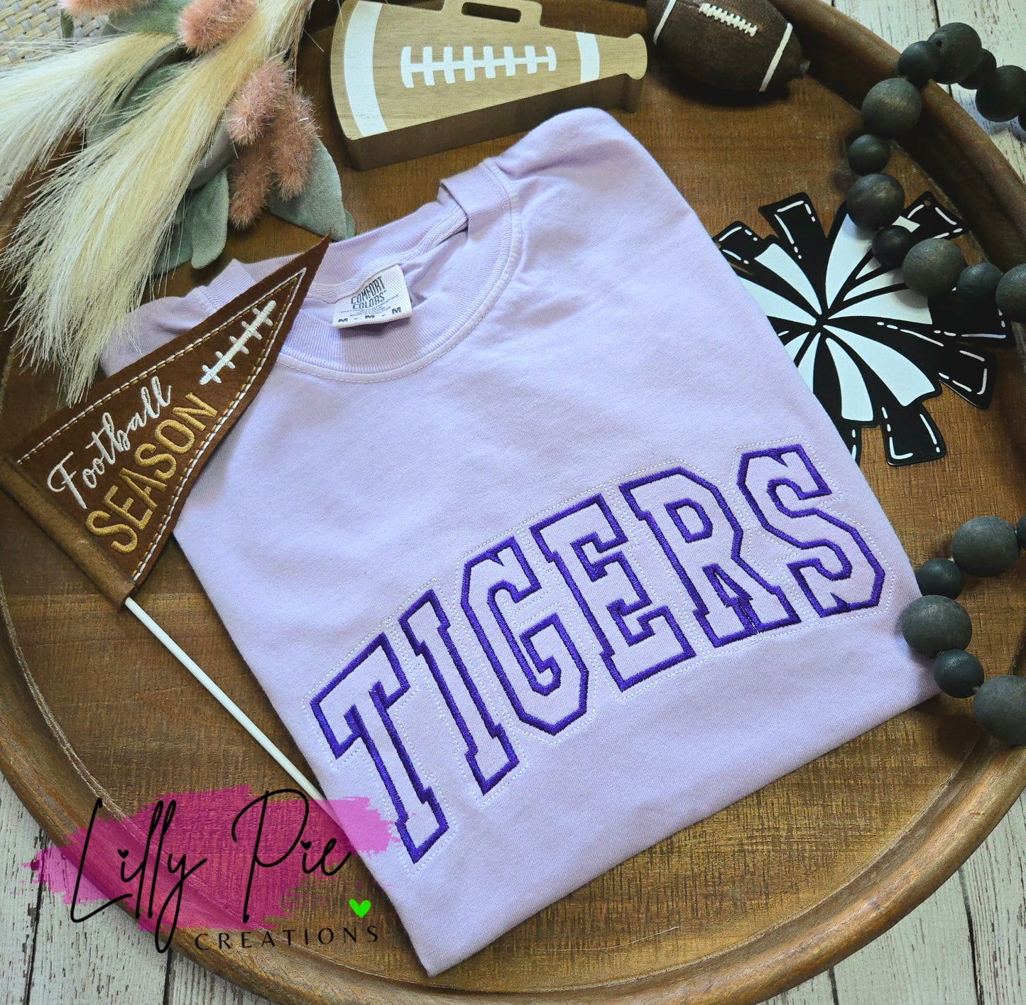 Embroidered Arched Tigers Comfort Colors Tee
