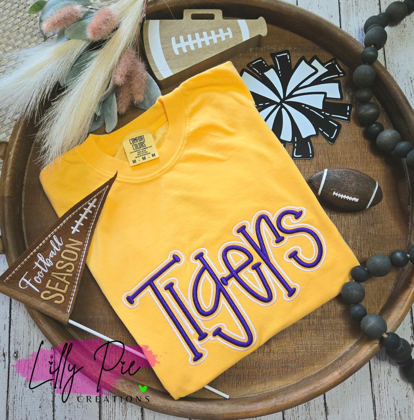 Puff Embroidered Tigers Comfort Colors T-shirt