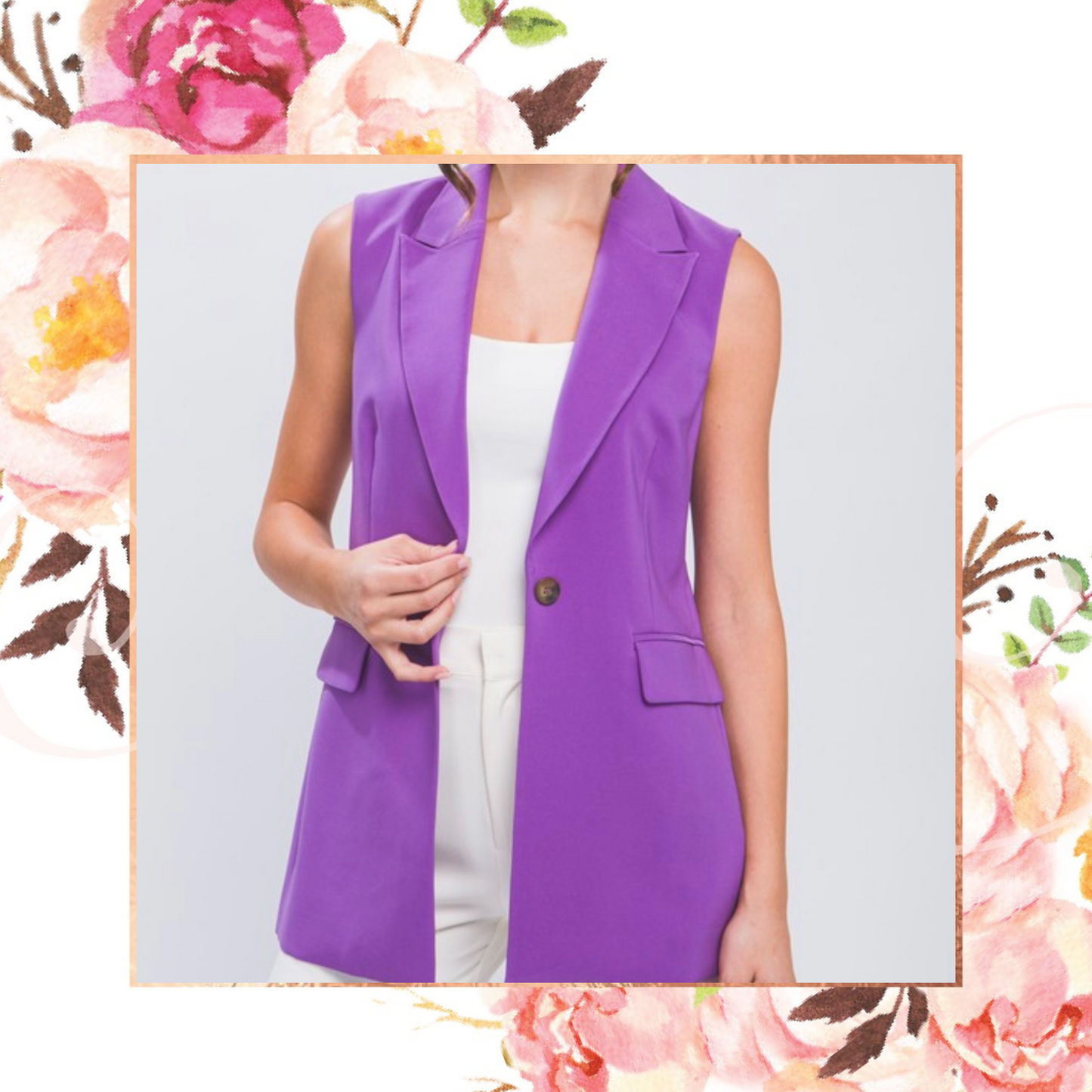 Violet Blazer Vest