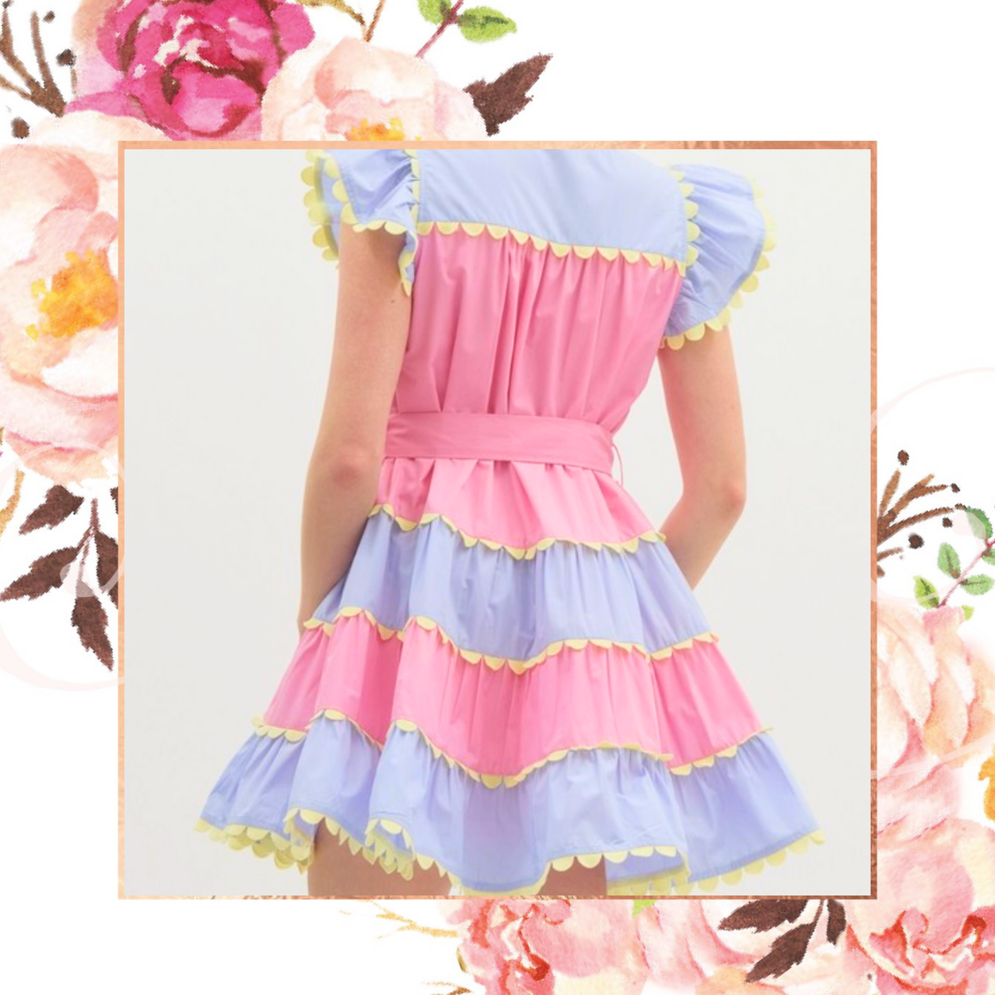 Scallops Tiers Colorblock Oh My Dress
