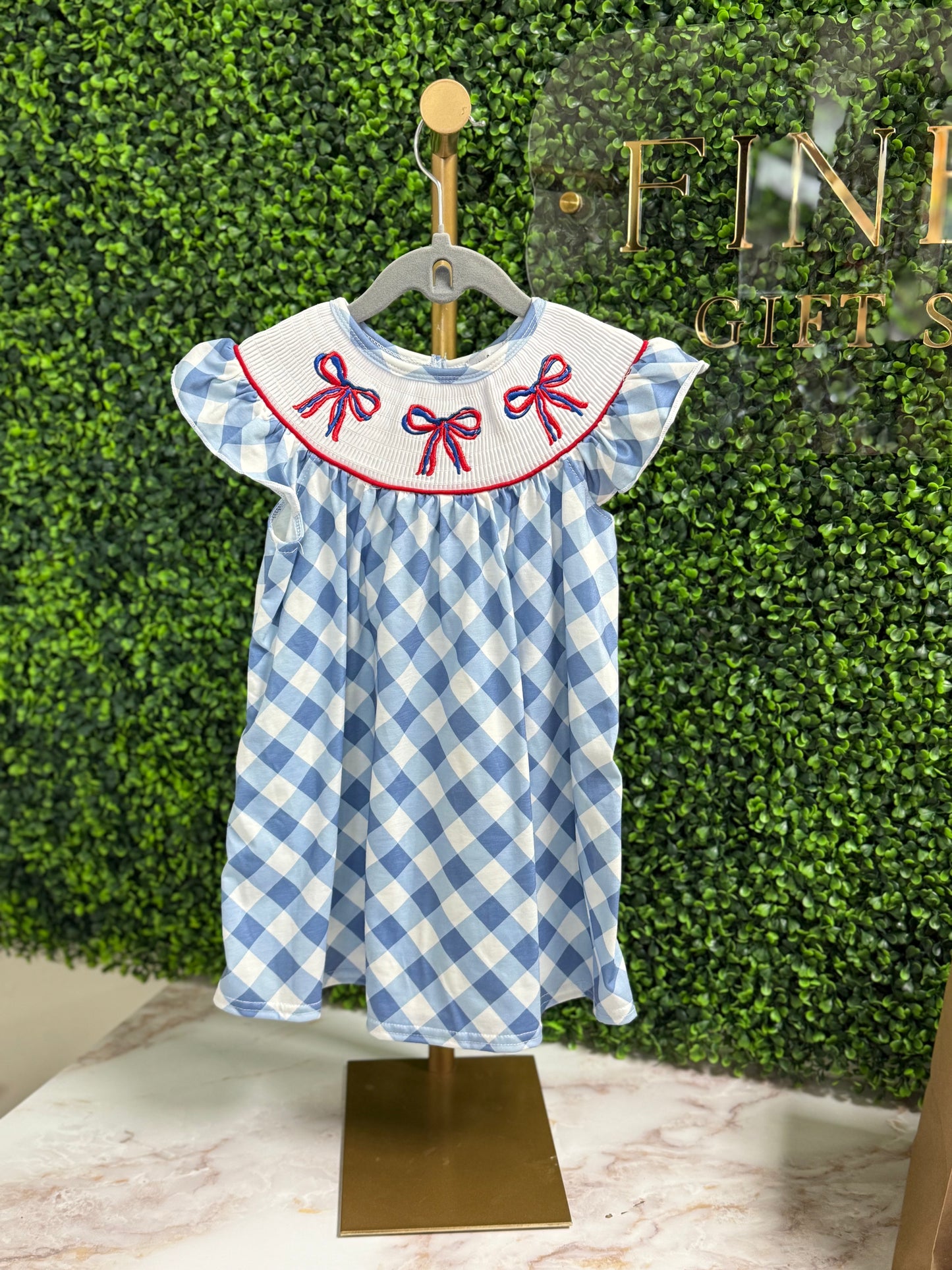Red, White & Blue Bows Dress