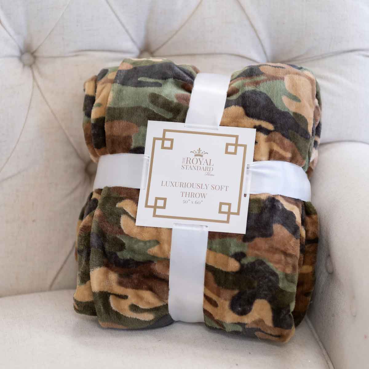 Camouflage Throw Green/Brown 50x60
