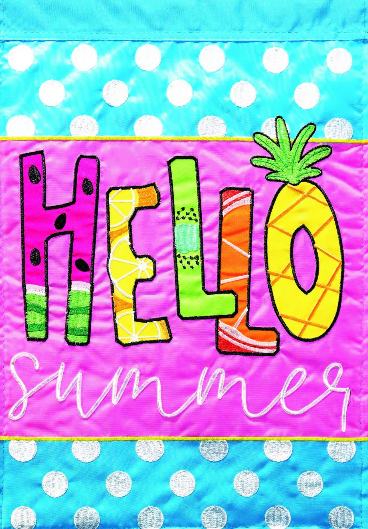 Flag Pineapple Hello Summer 13x18