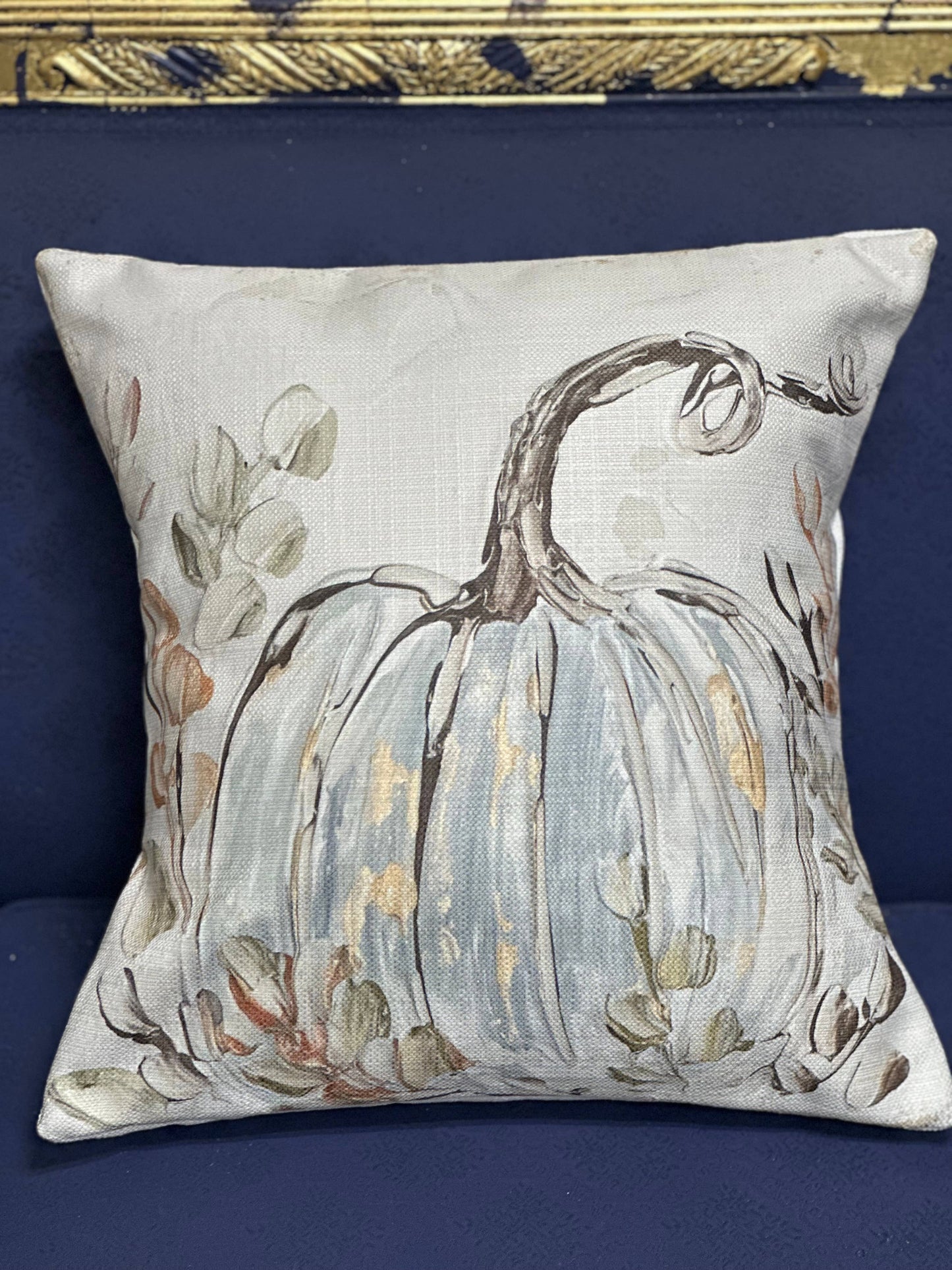 GA Blue Pumpkin Pillow