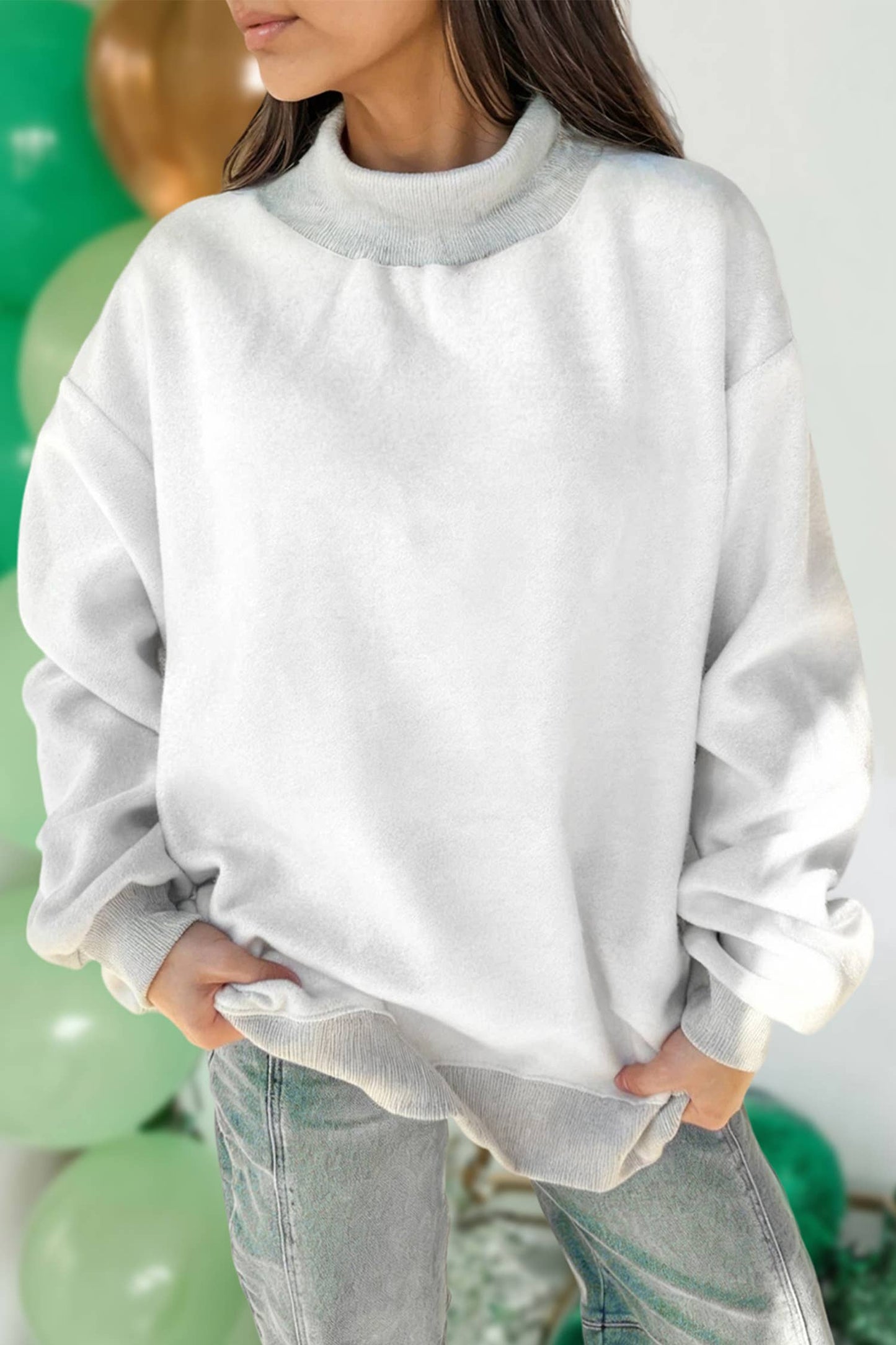 Leopard Clover St. Patrick Mock Neck Sweatshirt | S-XL
