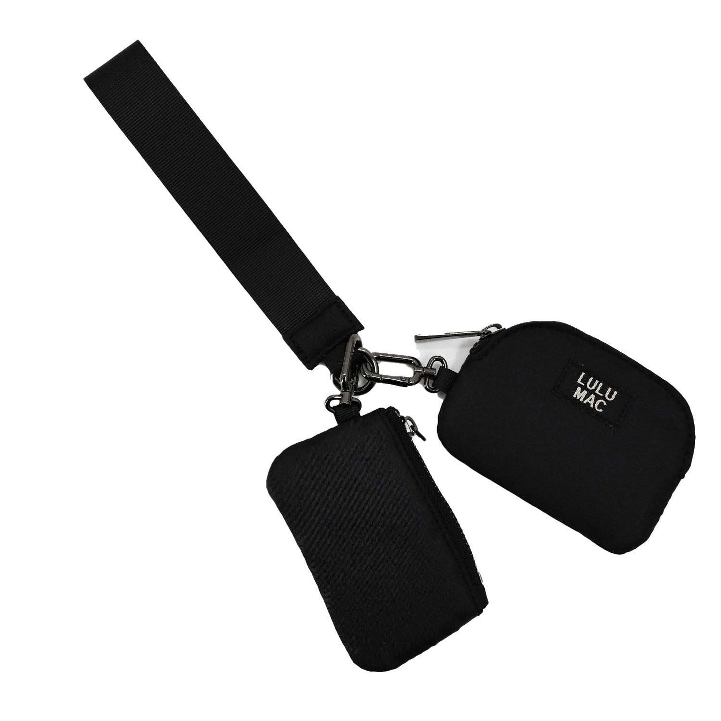 DP-8162 Black/Black Lulu Mac Double Pouch Wristlets