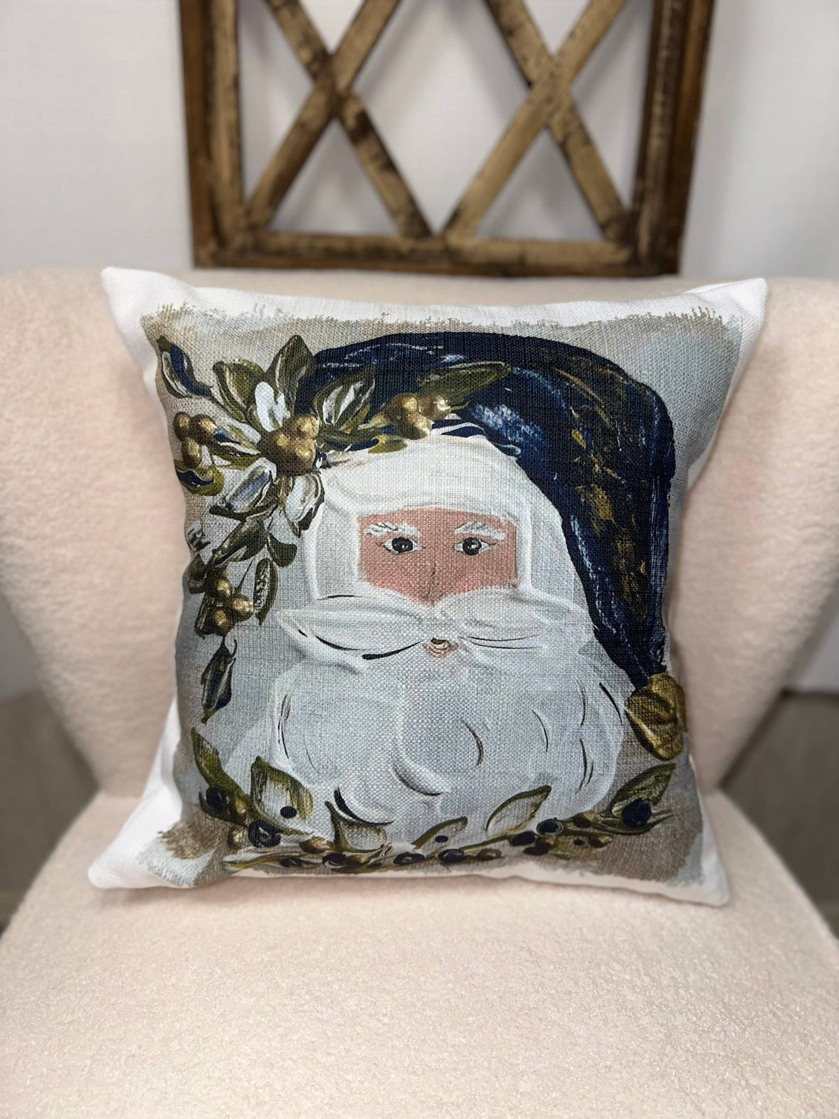 GA Navy Santa Pillow