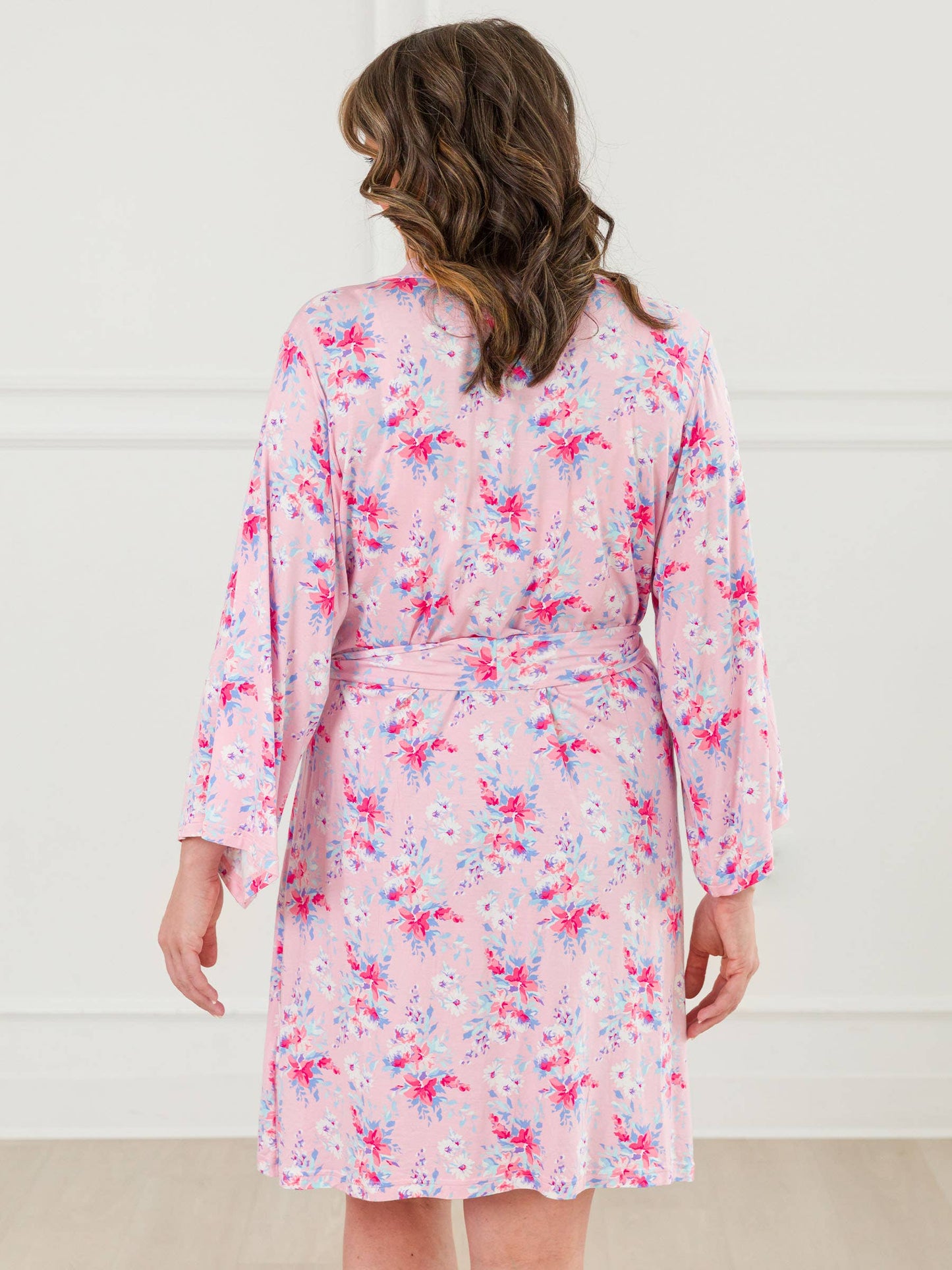 SoftSnooze™ Women's Bamboo Viscose Pretty in Pink Floral Mommy & Me Maternity Robe