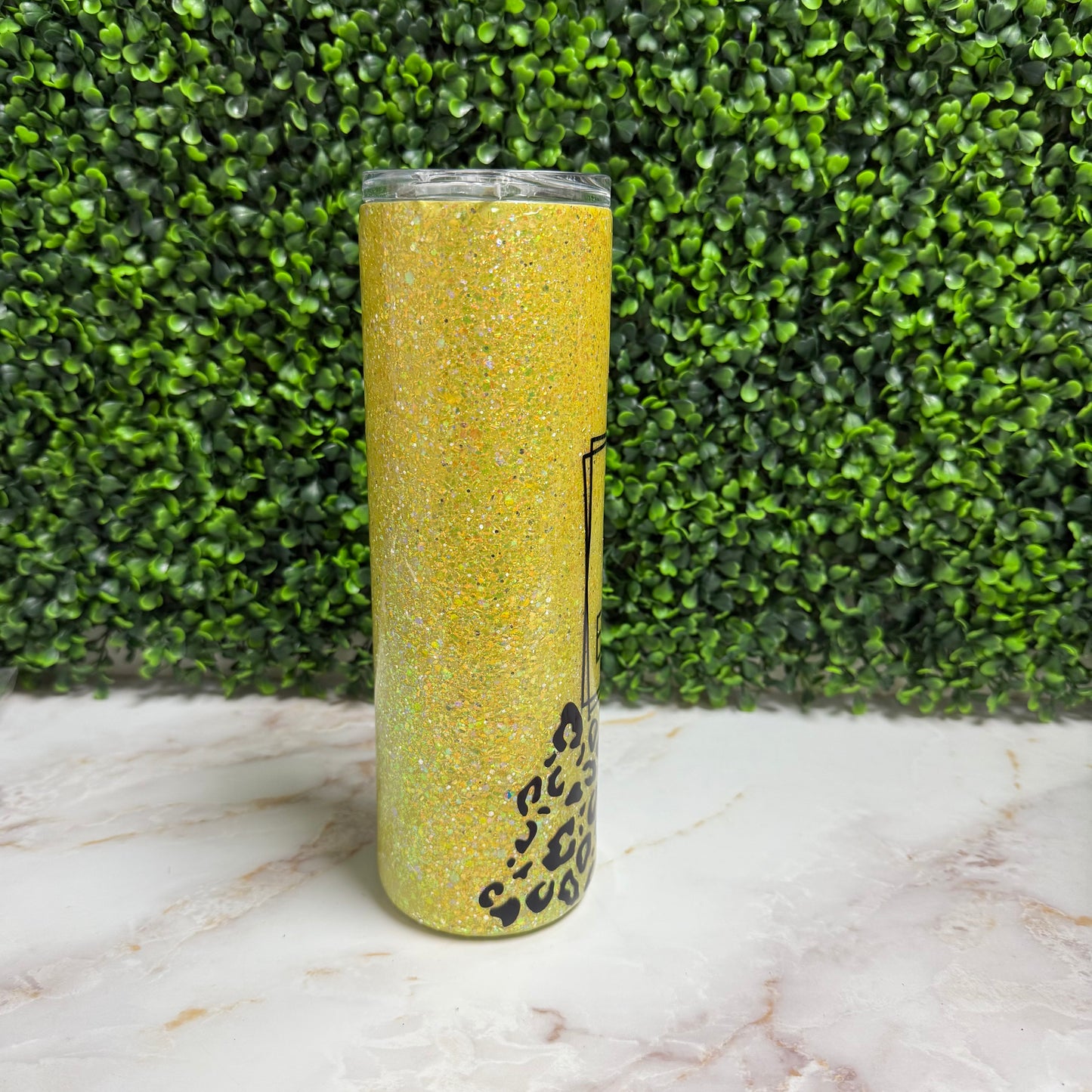 Yellow Glitter Hot Mess Express Skinny Tumbler