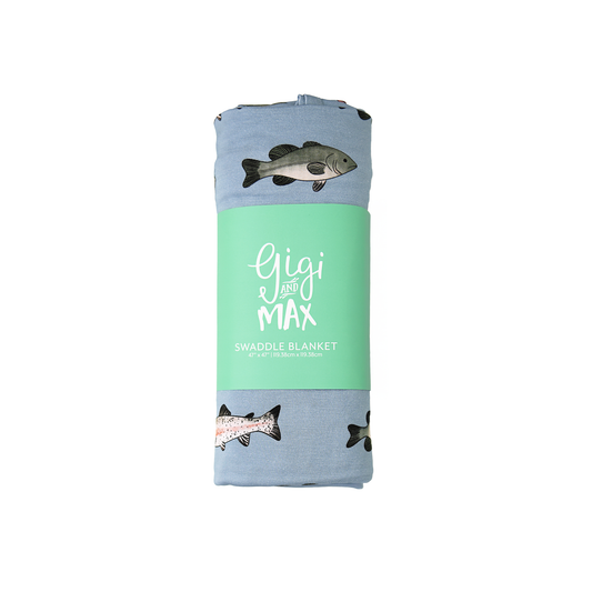 Wade SWADDLE Bamboo Fish Baby Blanket Coming Home Gift