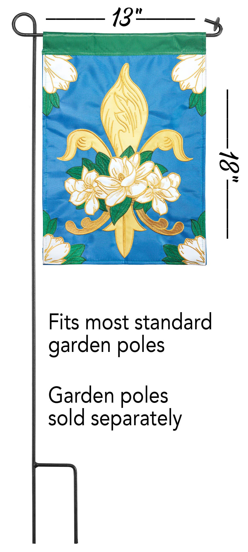 MAGNOLIA FLEUR DE LIS APPLIQUE GARDEN FLAG
