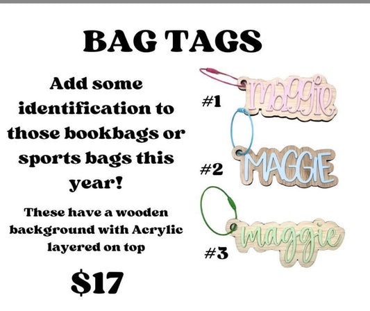 Back to School Bag Tag - Custom Order - Turnaround time 1-2 Weeks