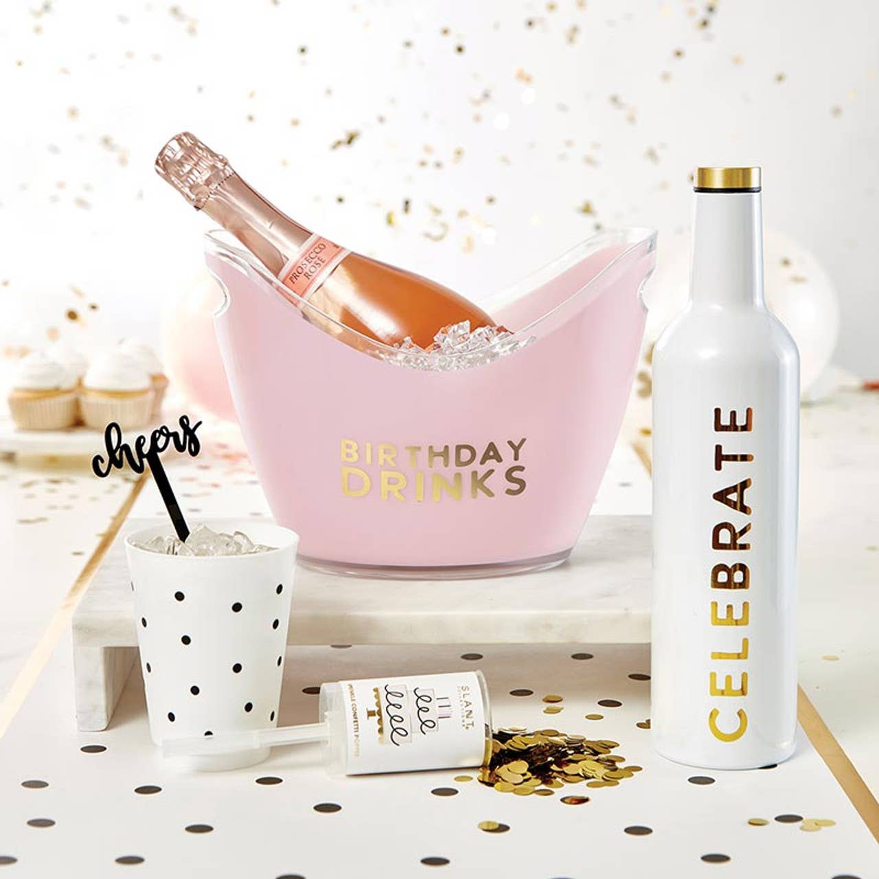 Acrylic Beverage Bucket - Birthday Drinks