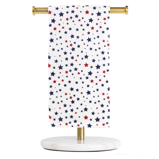 Wish Upon a Star Hand Towel   White/Red/Blue   20x28