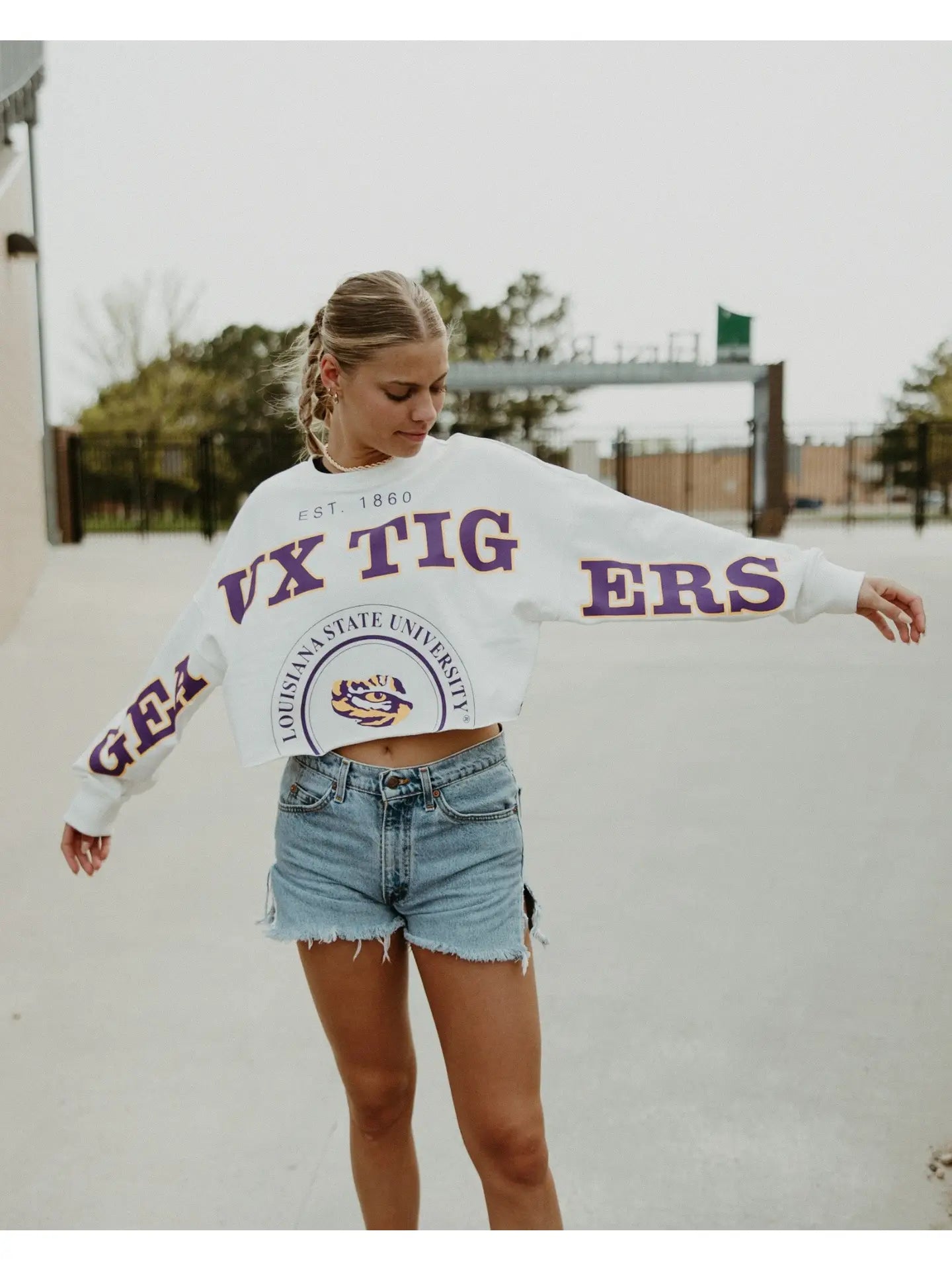 LSU Phipps Split Cropped Longsleeve