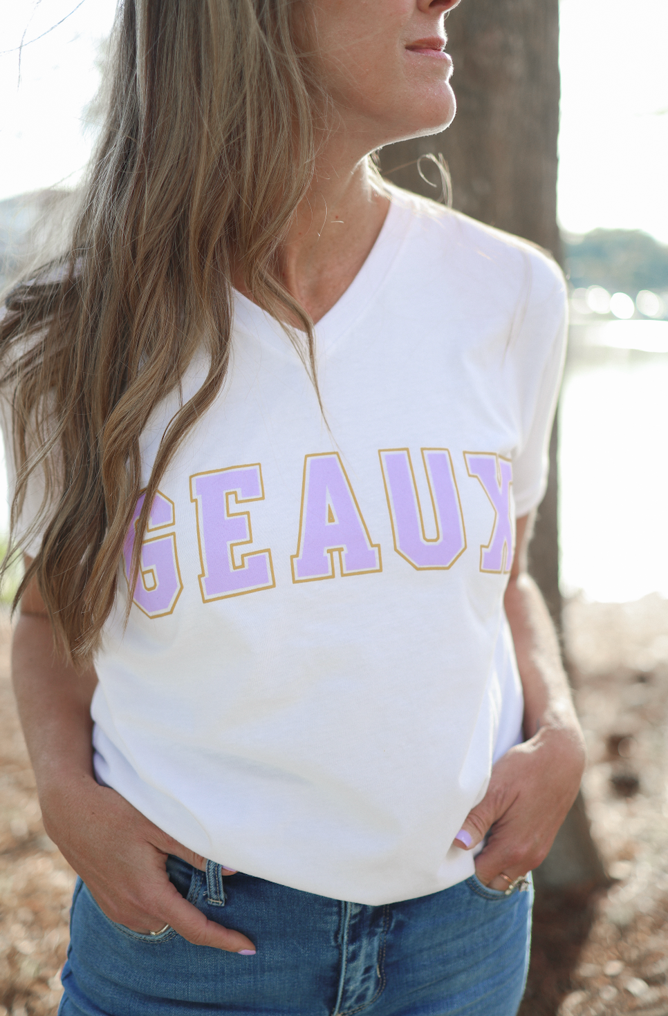 Geaux Block V-Neck T-Shirt