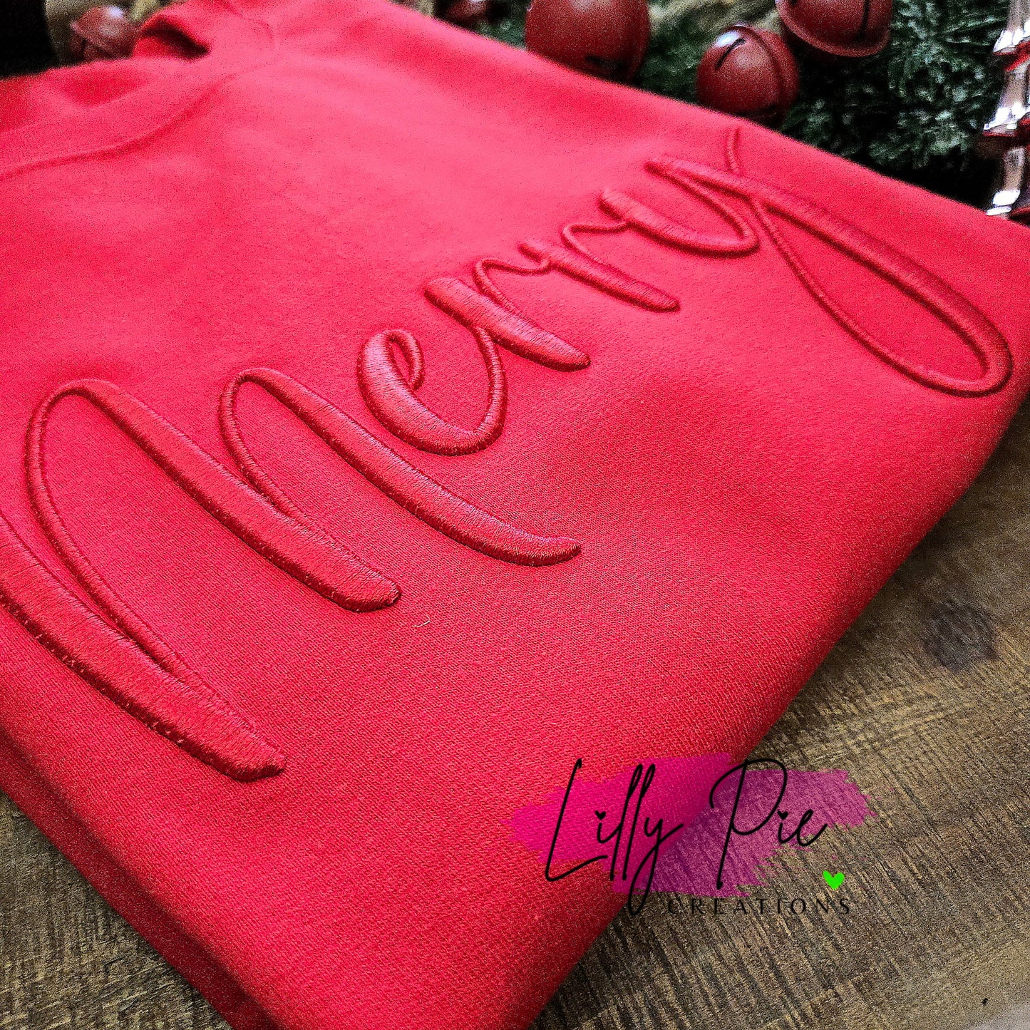 Merry Puff Embroidered Christmas Sweatshirt