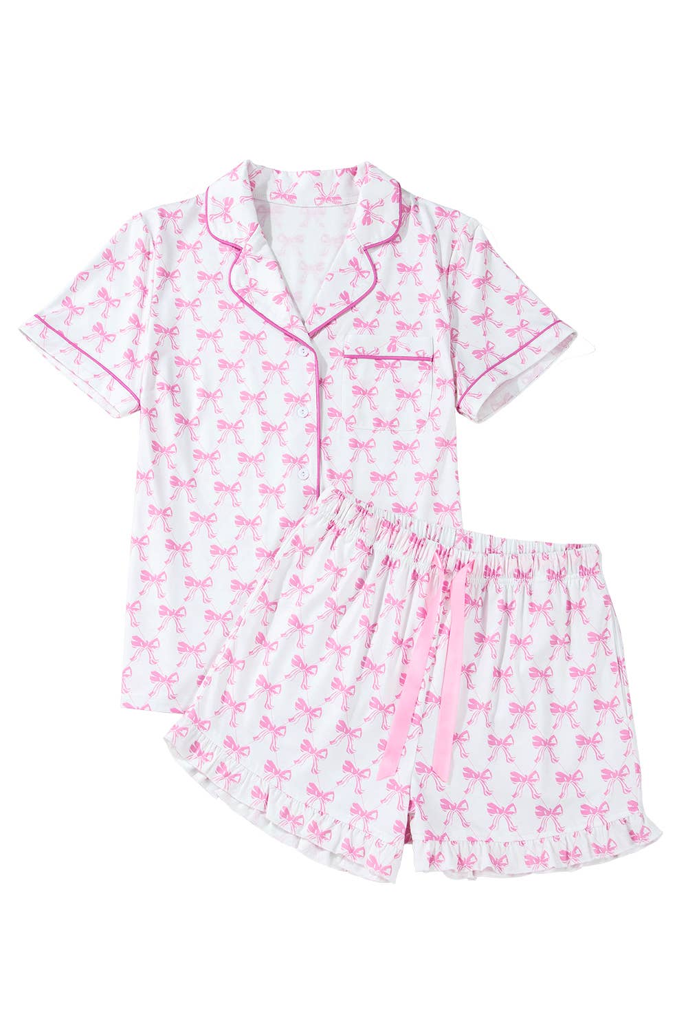 Bow Print Cute Knot Shirts & Shorts Set | S-XL