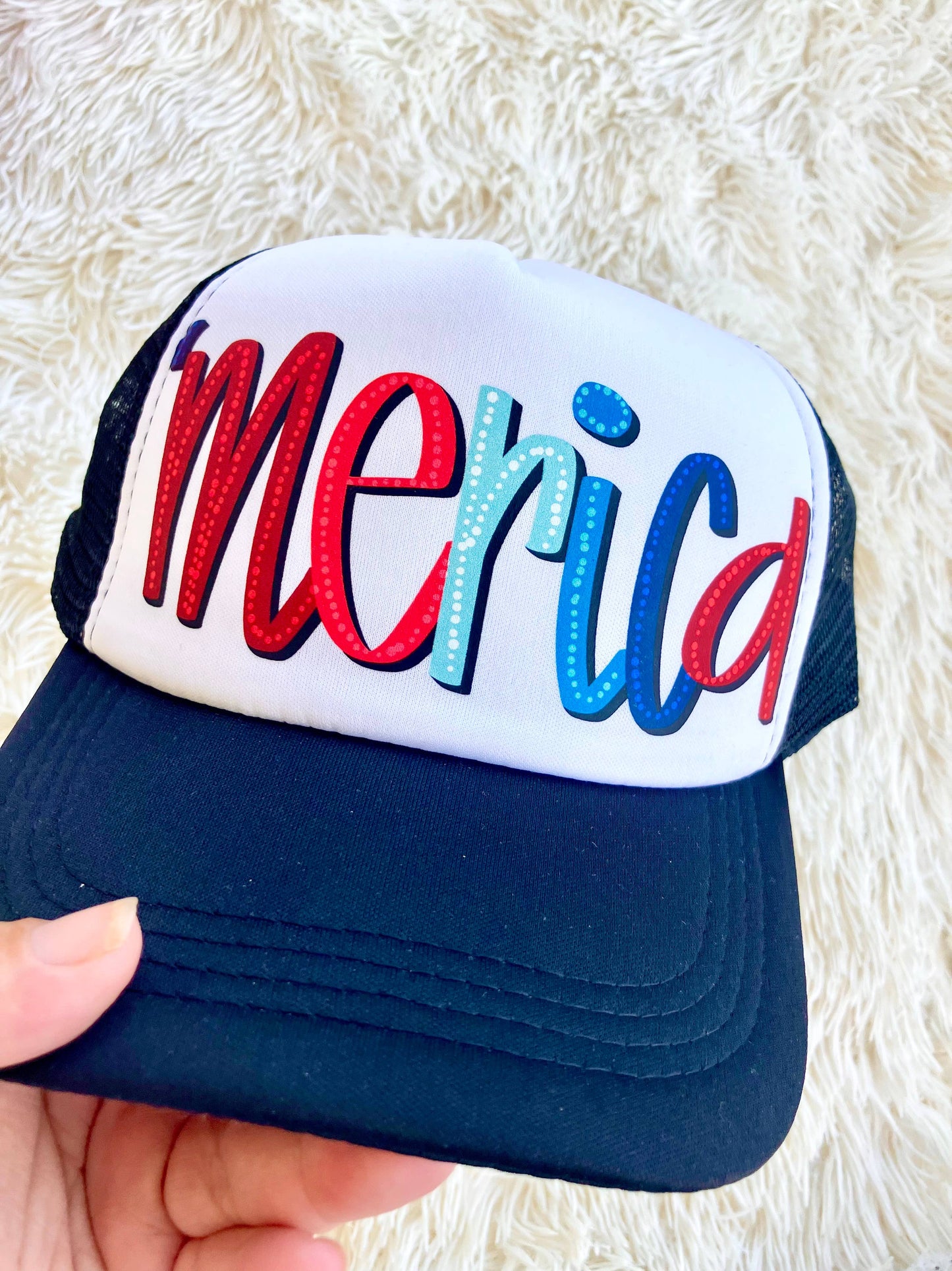 4th of July merica patriotic trucker hat 