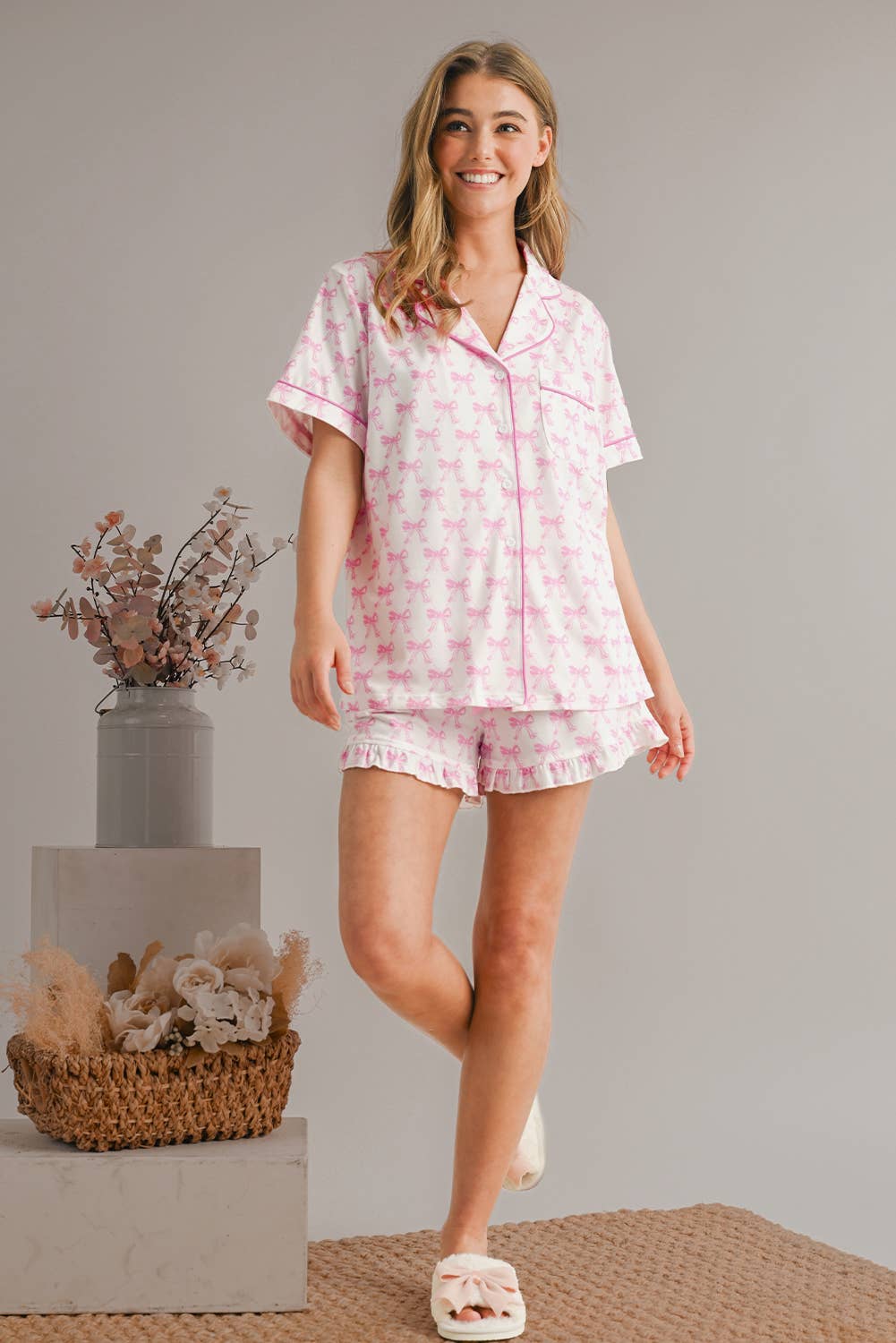 Bow Print Cute Knot Shirts & Shorts Set | S-XL
