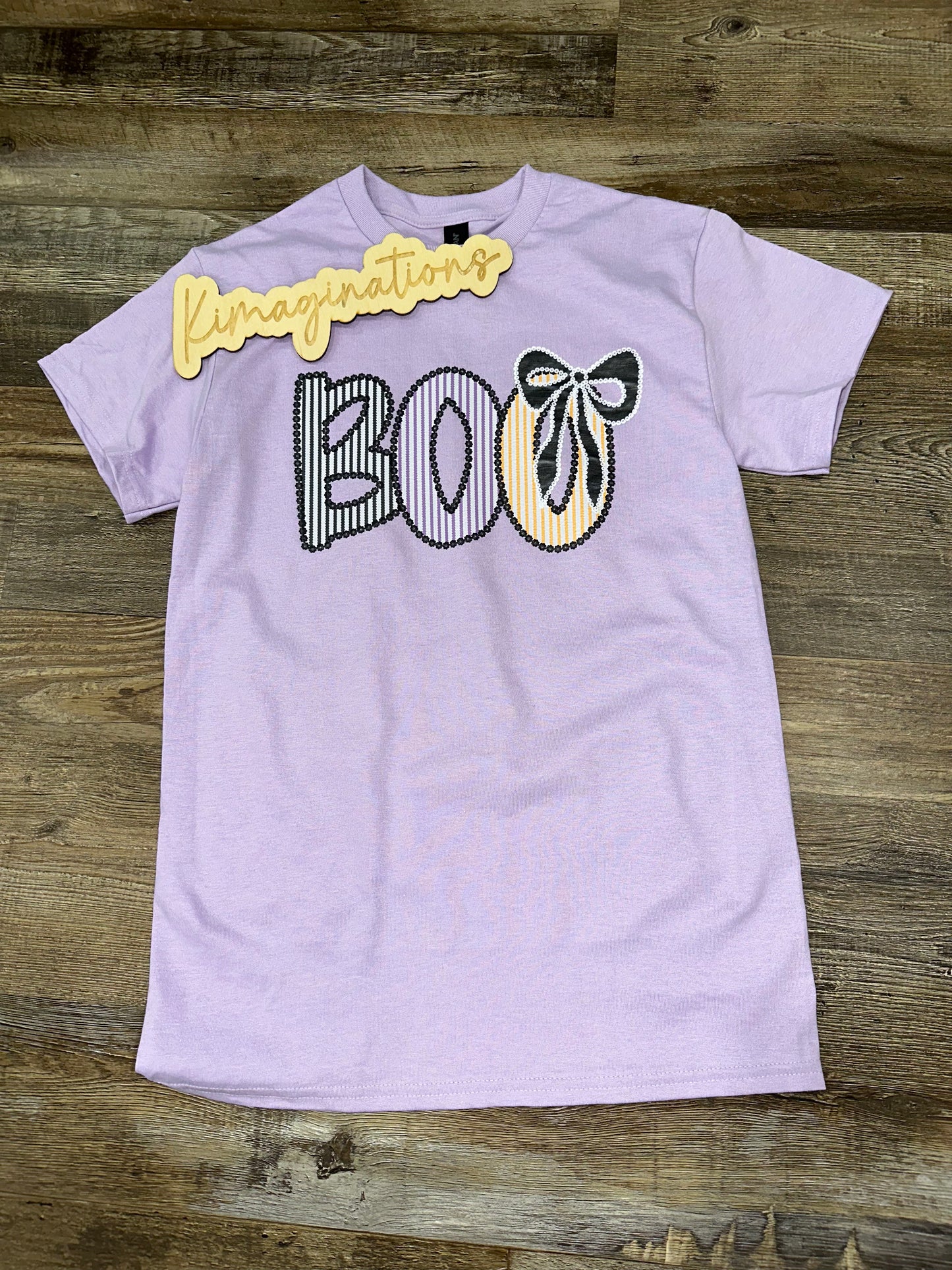 Boo Faux Seersucker and Sequin t-shirt