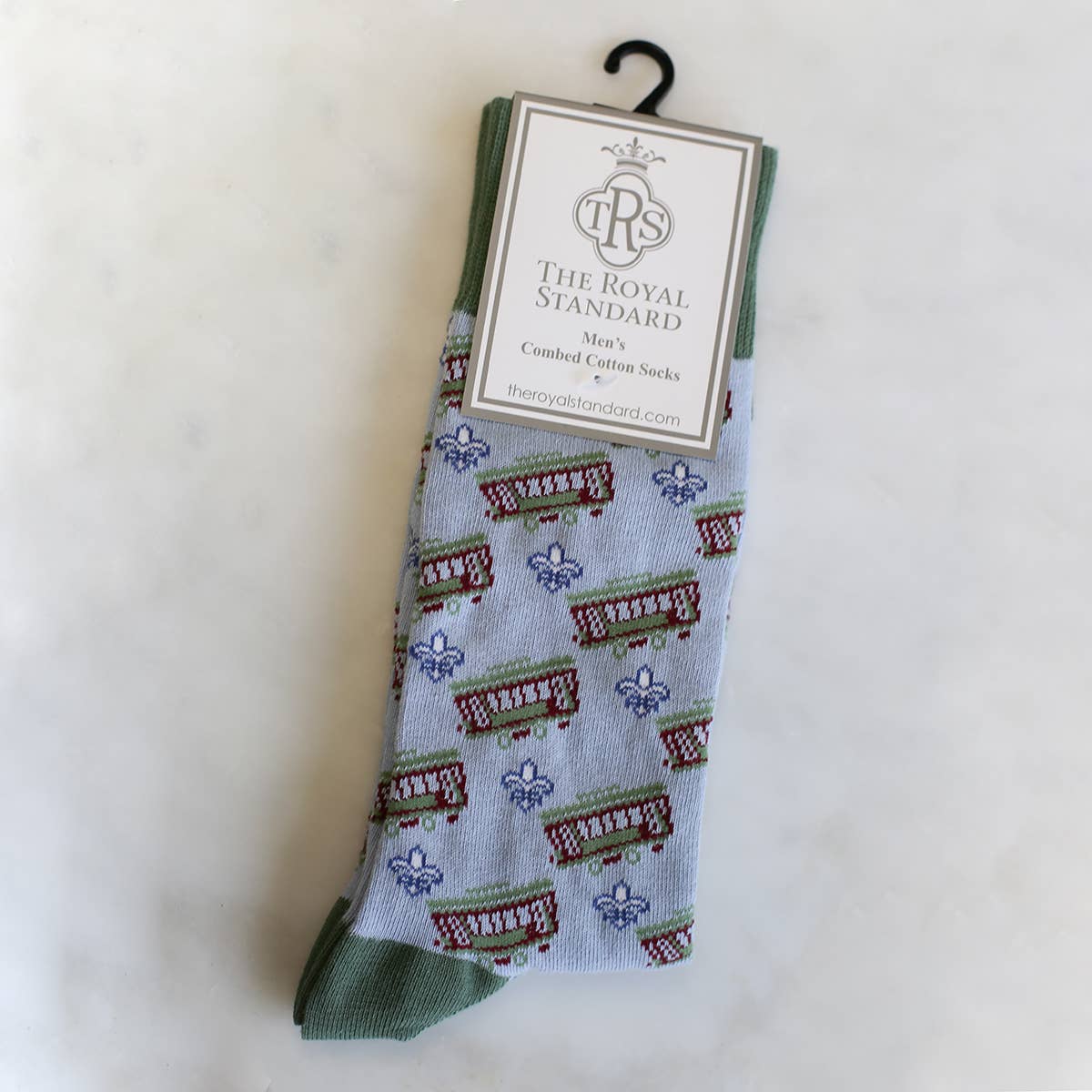 Men's Streetcar Socks   Gray/Navy/Sage   One Size