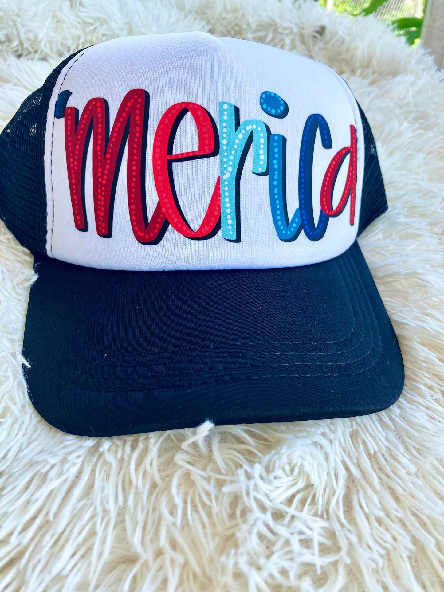 4th of July merica patriotic trucker hat 