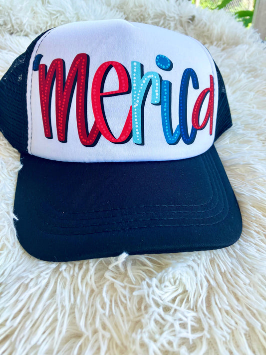 4th of July merica patriotic trucker hat 