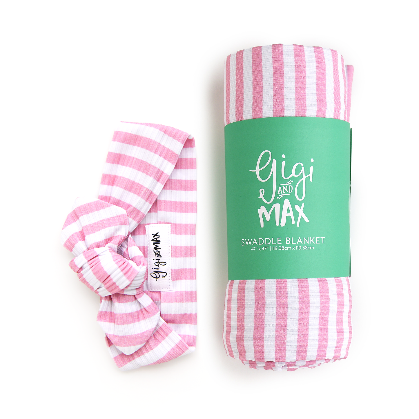 Lana Pink Ribbed SWADDLE Bamboo Blanket Coming Home Gift
