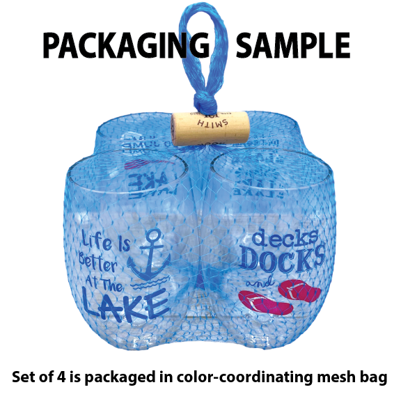 RIVER Unbreakable Stemless TRITAN Plastic Wine Glasses