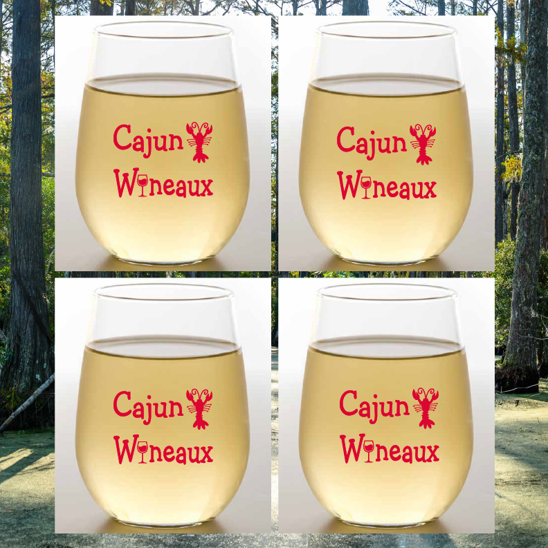 CAJUN WINEAUX Unbreakable TRITAN Plastic Wine Glasses