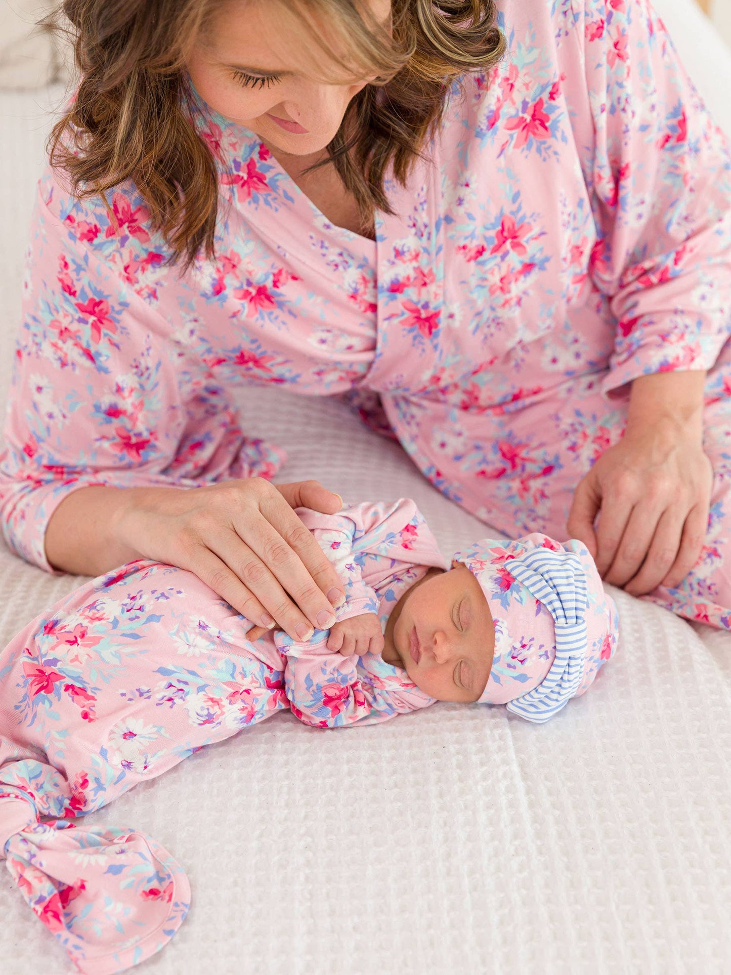 SoftSnooze™ Women's Bamboo Viscose Pretty in Pink Floral Mommy & Me Maternity Robe