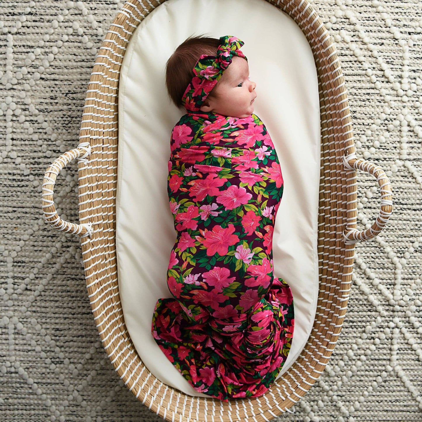 Bamboo Swaddle Blanket Baby Baby Gift Set Nursery Azalea