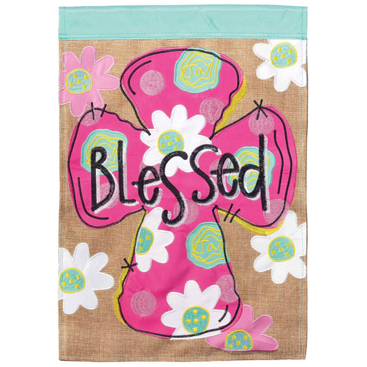 FLAG BLESSED FLOAL CROSS GARDEN