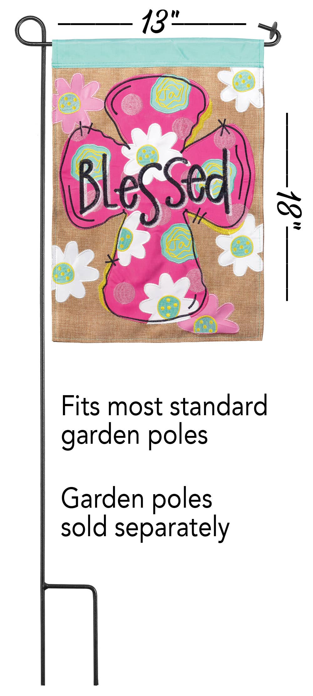 FLAG BLESSED FLOAL CROSS GARDEN