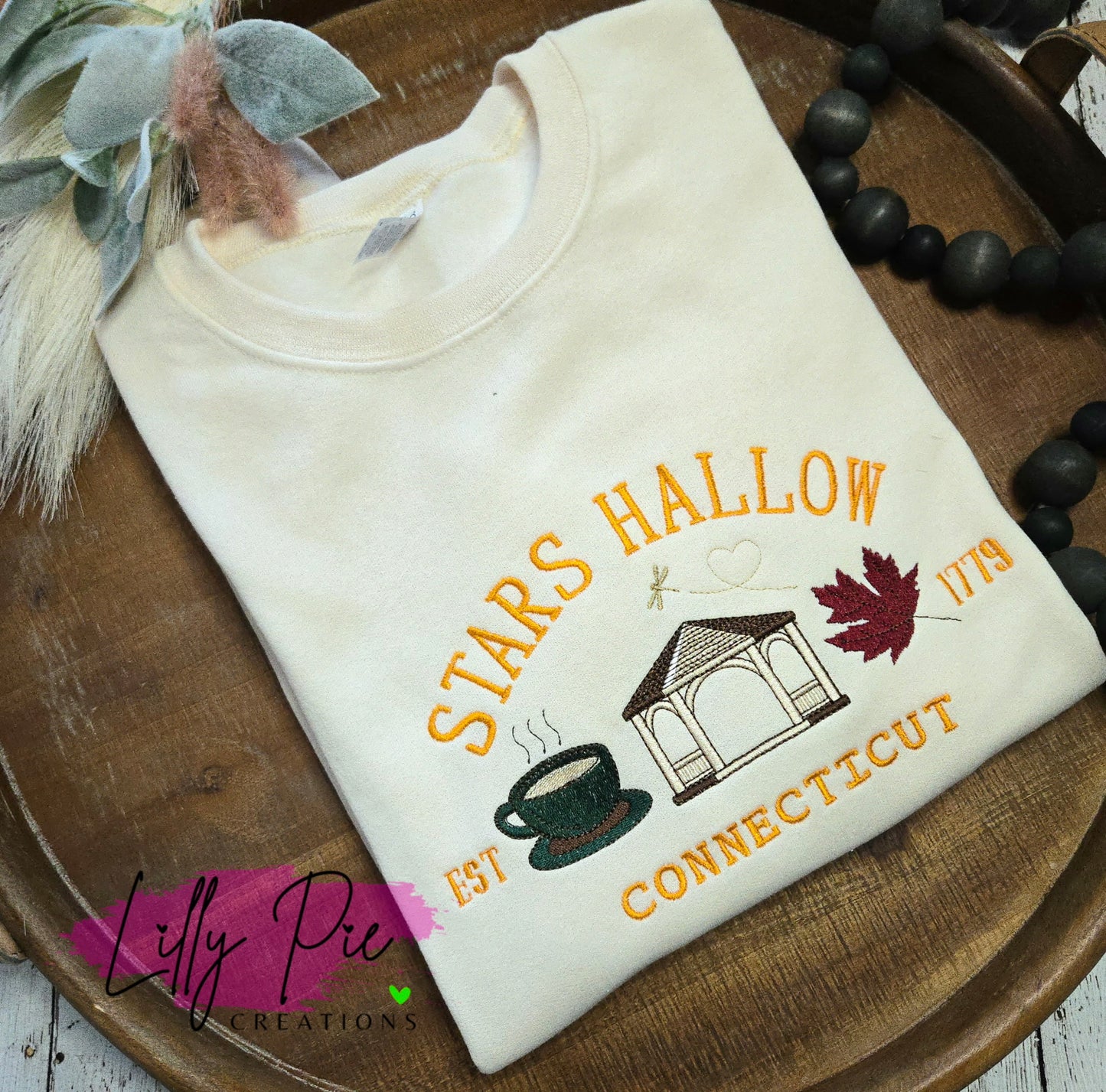 Stars Hallow Embroidered Fall Sweatshirt