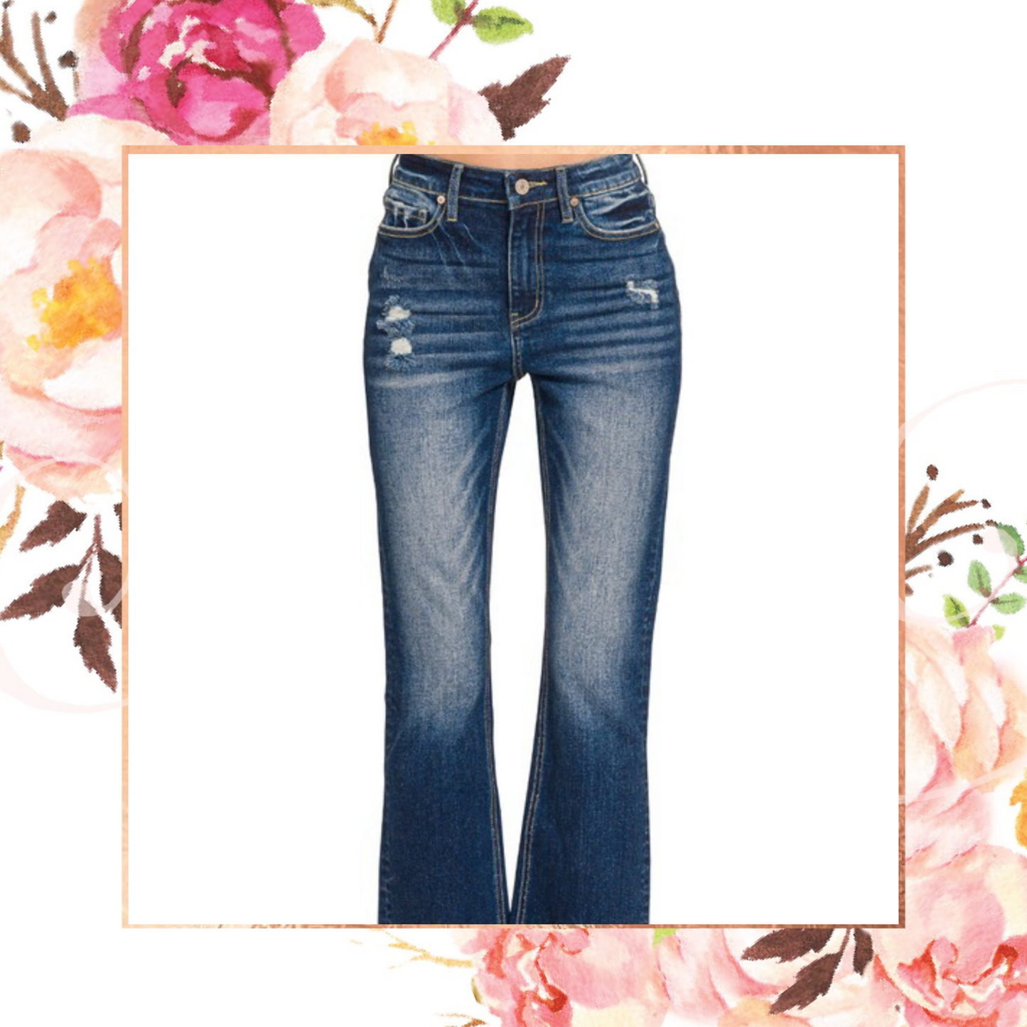 Straight Raw Hem Jeans