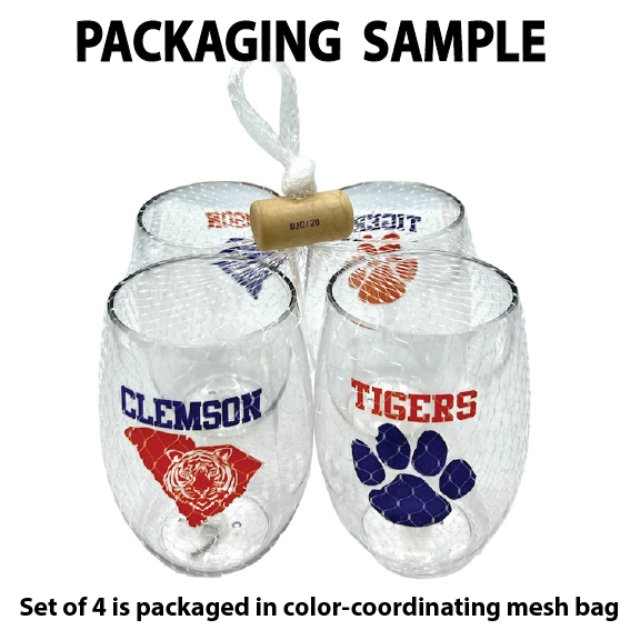 RIVER Unbreakable Stemless TRITAN Plastic Wine Glasses