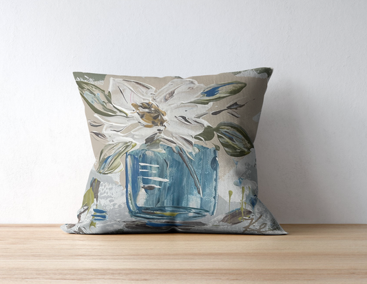 GA White Magnolia Pillow